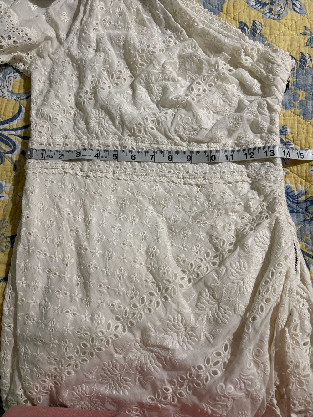 Ulla Johnson Cream One-Shoulder Eyelet Lace Midi Dress - Picture 5 of 10